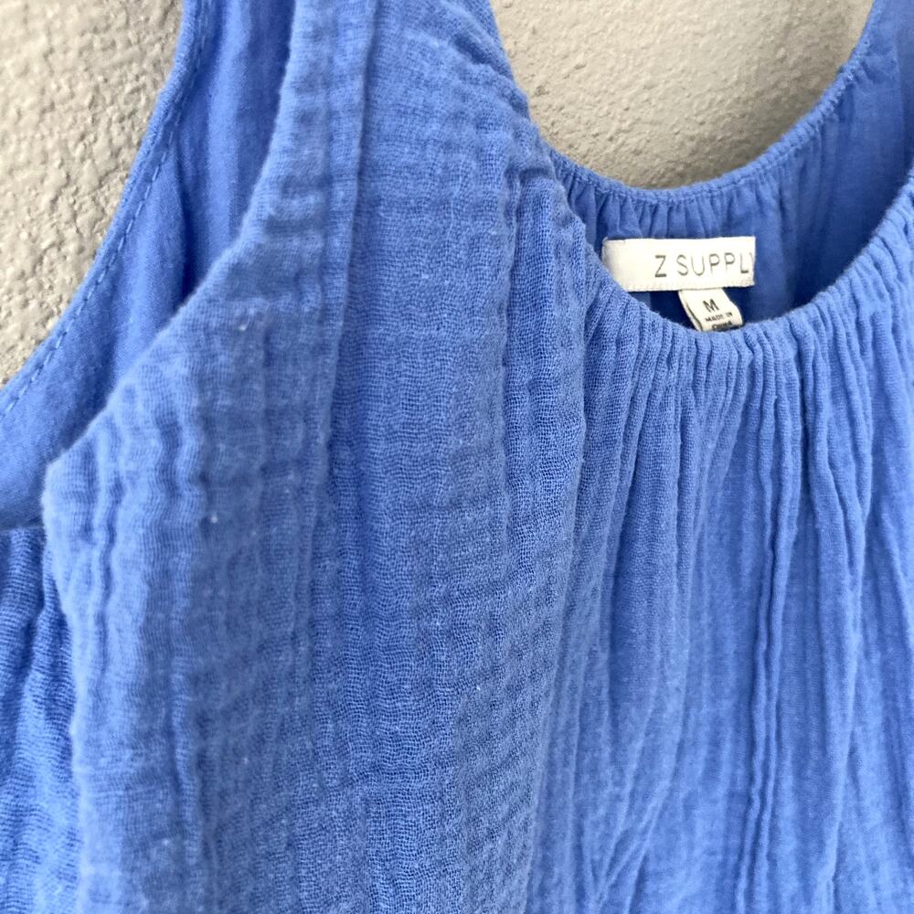 Z Supply Danny Gauze Mini Tank Dress Pacific Blue Medium - Picture 4 of 6